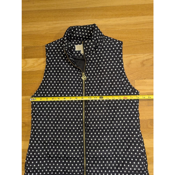 Michael Kors Puffer Vest Small Black White Polka Dot - Picture 6 of 7